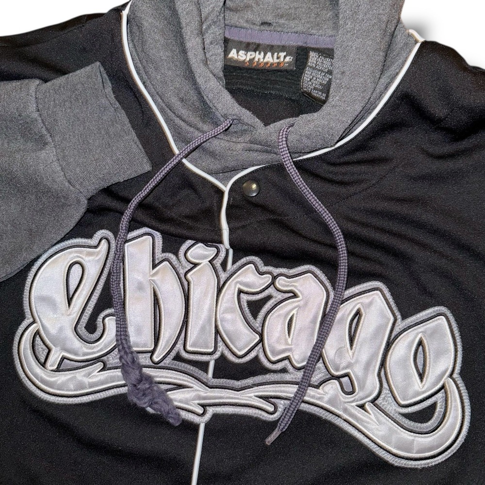 Vintage STARTER Asphalt Legend Hoodie Men Small 90s Y2K Chicago Jersey Oversized